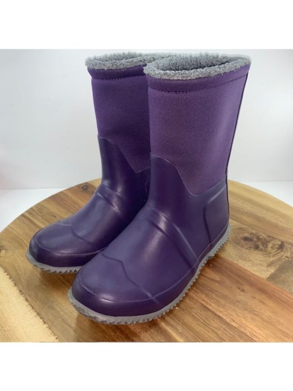 Hunter Girls Purple Sherpa Rain Boots Size 5 US / UK 3